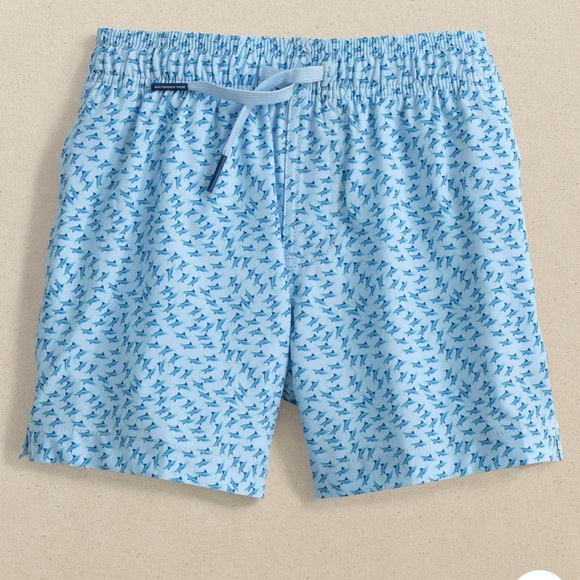 Southern Tide BOYS SWIM SHORTS NWOT light blue/light green drawstring swimShorts - Picture 5 of 5